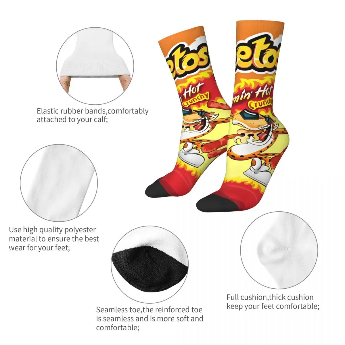 Funny Snacks Pattern Socks Men Women Fashion Potato Chips Socks Harajuku Spring Summer Autumn Winter Socks Gift