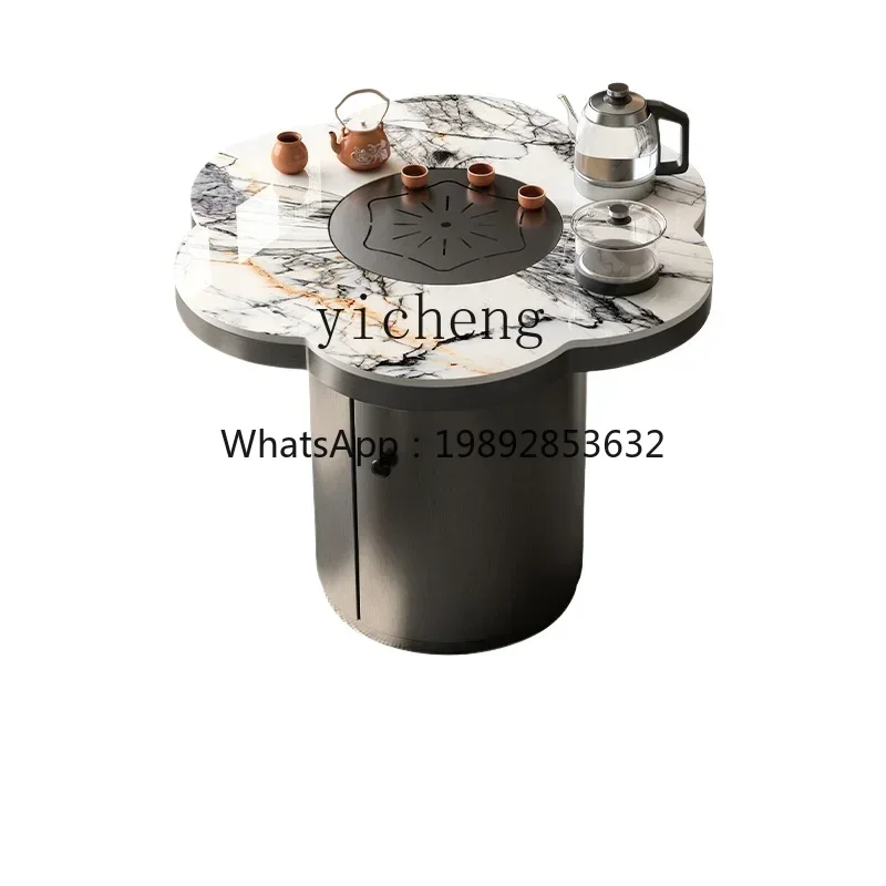 

TQH Luxury Stone Slate Tea Table Light Luxury Minimalist Tea Table Chair Combination Balcony Kung Fu Tea Table