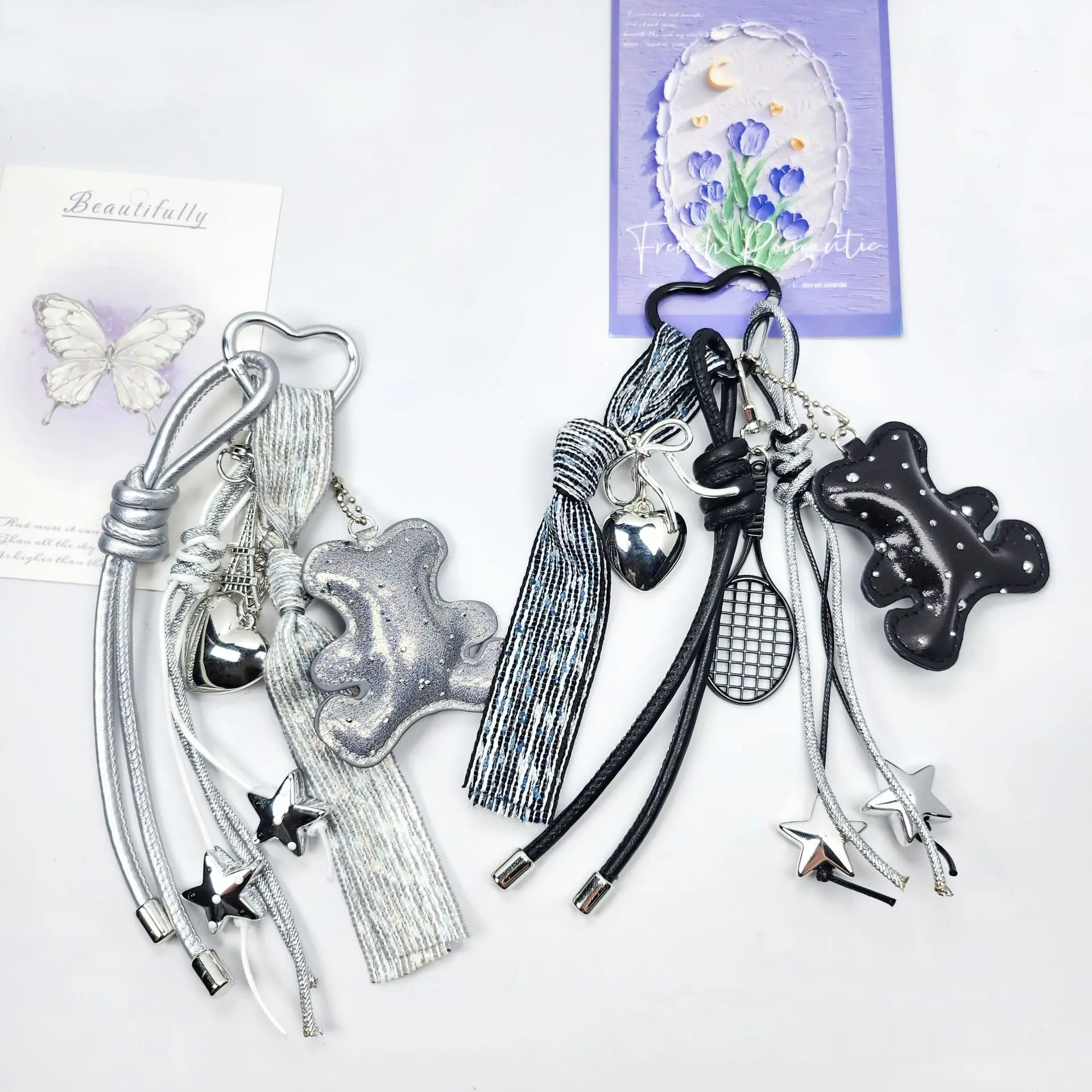 

Женские подвески для сумок, милый изысканный медведь, сердце, звезда, милый кавайный модный универсальный аксессуар для сумок, высококачественные брелки