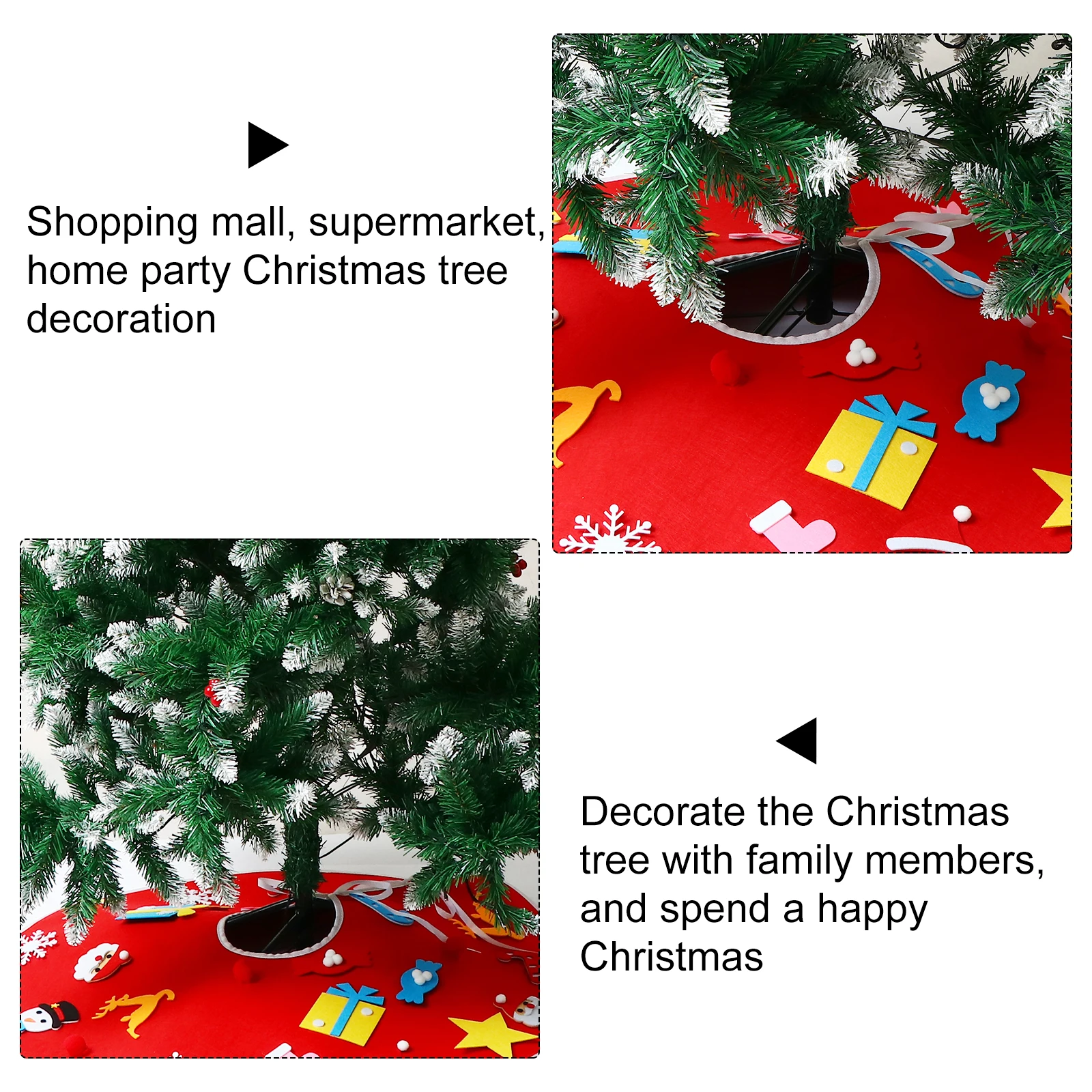 

Christmas Tree Skirt Kit Skirts Xmas Bottom Decor Festival Supplies Ornament Felt Cloth Party Child
