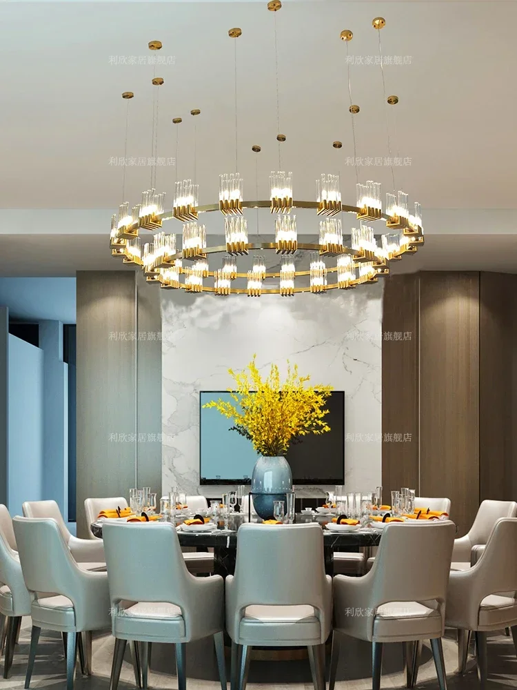 Luxury Box Lights Hotel Private Rooms Hotel Dining Lobby Villa Clubhouse Banquet Restaurant Light Luxury New Chinese Chandelier