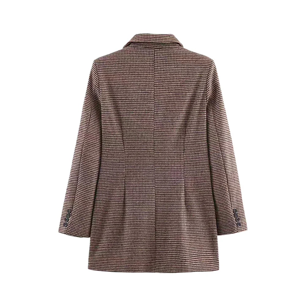 سترة بدلة نسائية شتوية جديدة بسيطة ومتعددة الاستخدامات بشبكة ألف طائر متوسطة الطول #2