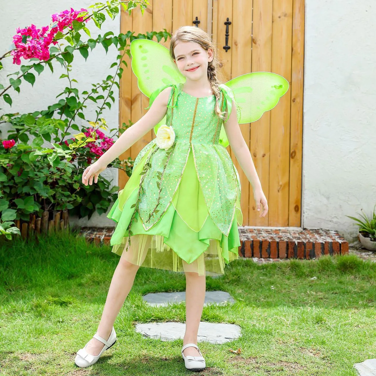 

Shiny Toddler Little Girls Tinker Bell Cosplay Costume Gilrs Tinker Bell Birthday Party Dress Cosplay Halloween Easter Dress Up