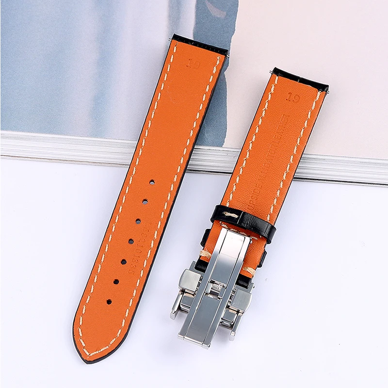 For Longines Masters Collection L2 L3 L4 Watch Strap Belt Bracelet Cowhide Leather Butterfly Buckle man watchband 19 20 21mm