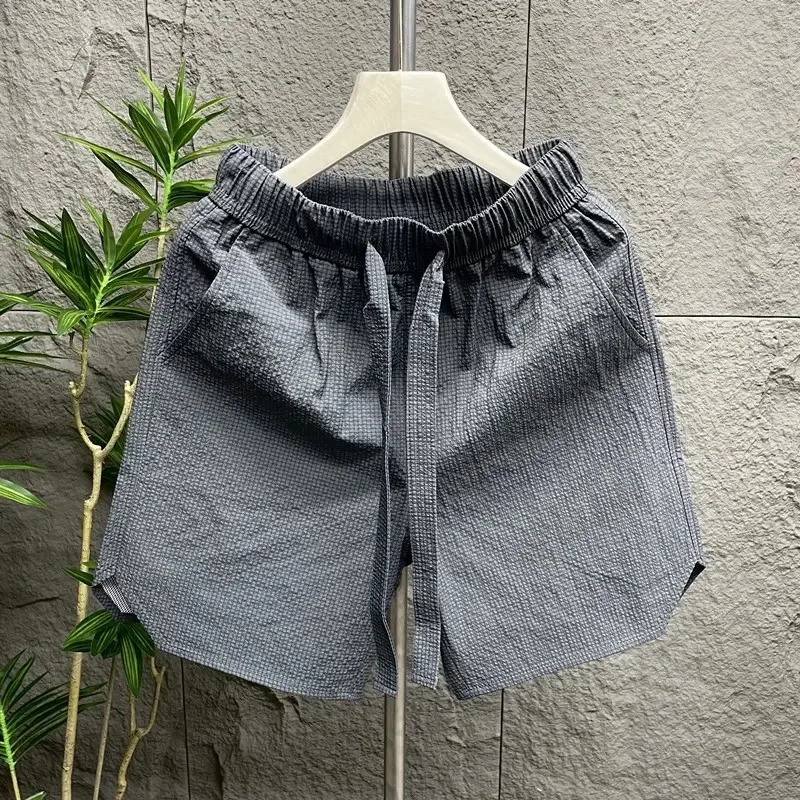 2026 New Ice Silk Quick Dry Ultra-Thin Loose Casual Five-Quarter Length Shorts for Men Summer Workwear Comfortable Breathable