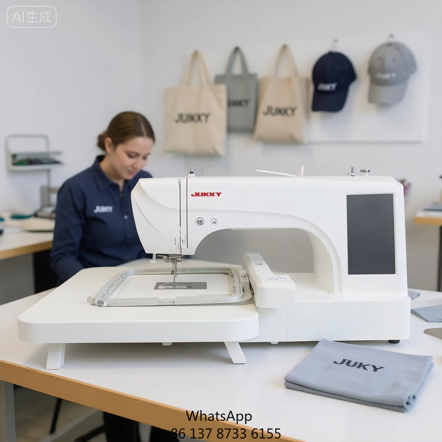 

JUKKY ES6 Digital Embroidery Sewing Machine 55-Watt Power 300 Designs Large Color Display For Clothing Auto Thread Winding