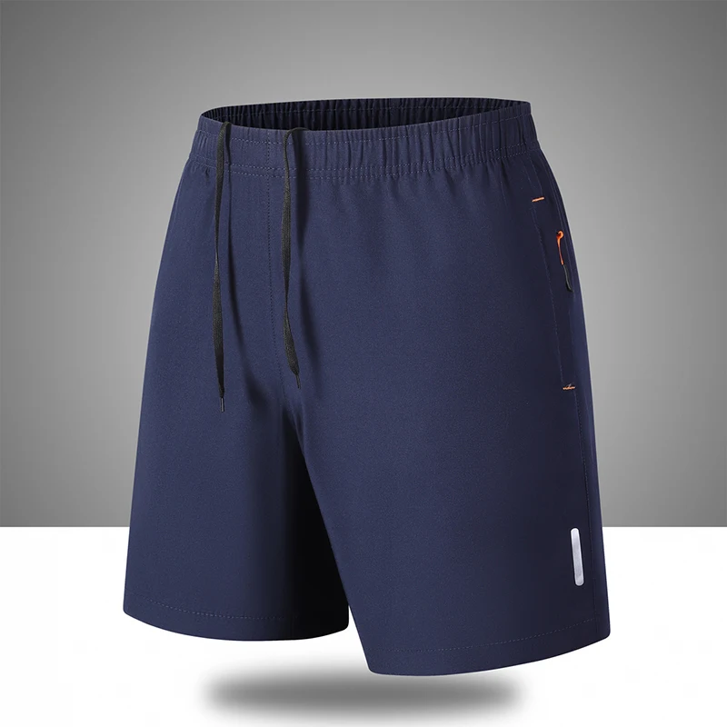 Men Summer Quick Dry Sport Shorts Elastic Waist Drawstring Zipper Pockets Jogging Training Fitness Short Pants