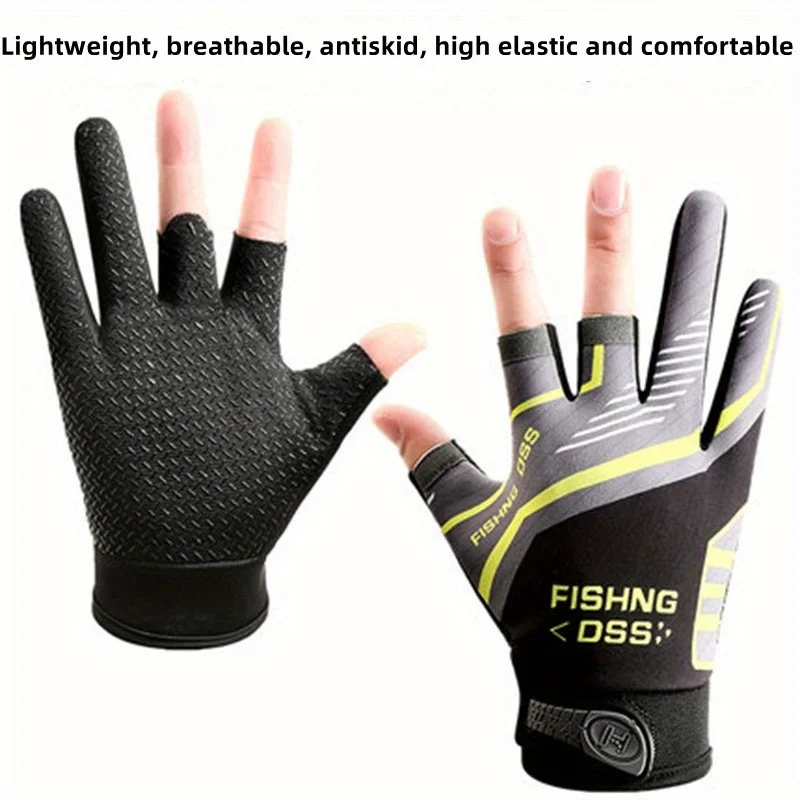 Anti-Rutsch-Angelhandschuhe, verschleißfest, für den Sommer, Outdoor, atmungsaktiv, zum Angeln, Radfahren, Sporthandschuhe, Angelbekleidung – Detail 2