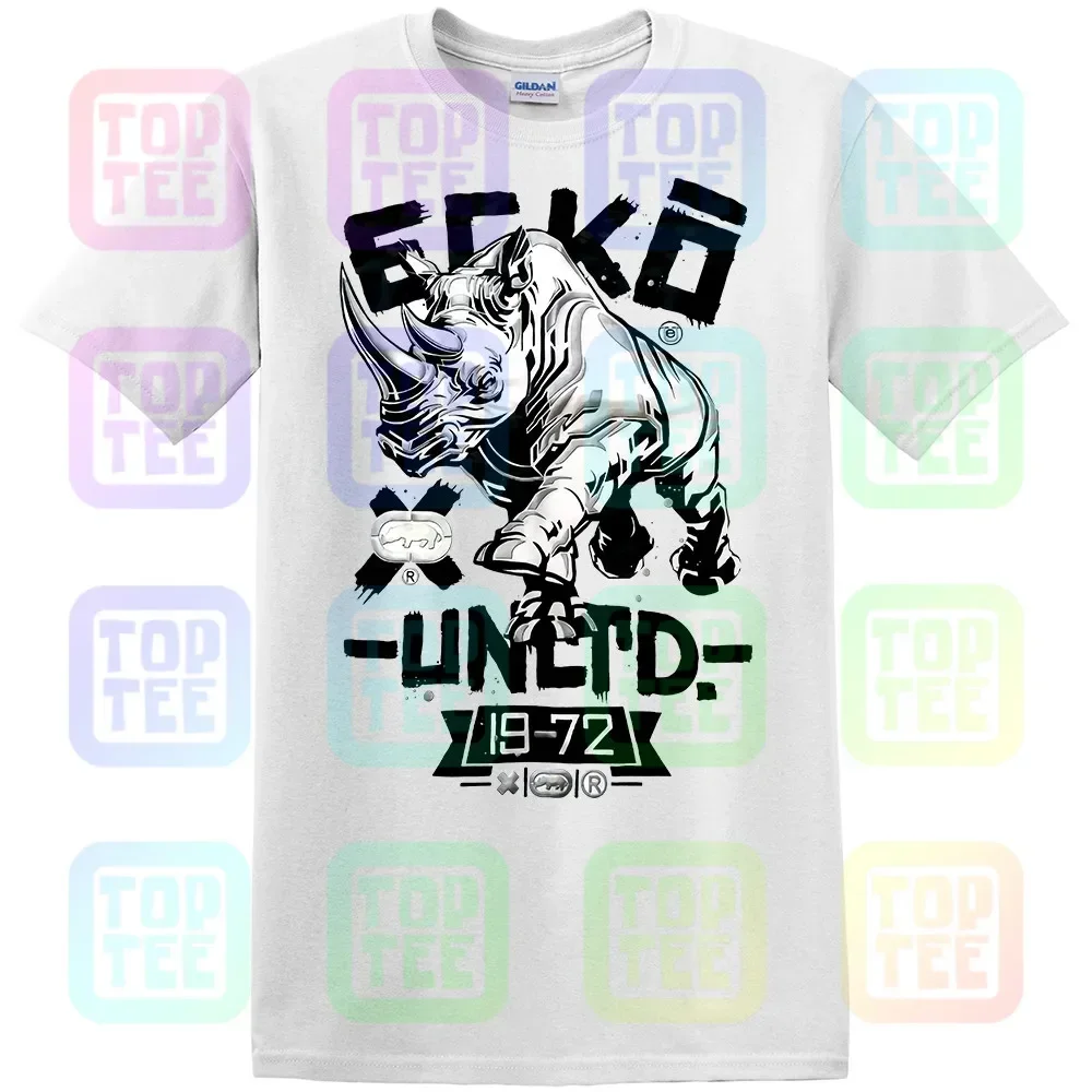 New Streetwear Ecko_Unltd. Crew Neck Short Sleeve Graphic White T-Shirt New Fashion Men Women Size S-3Xl