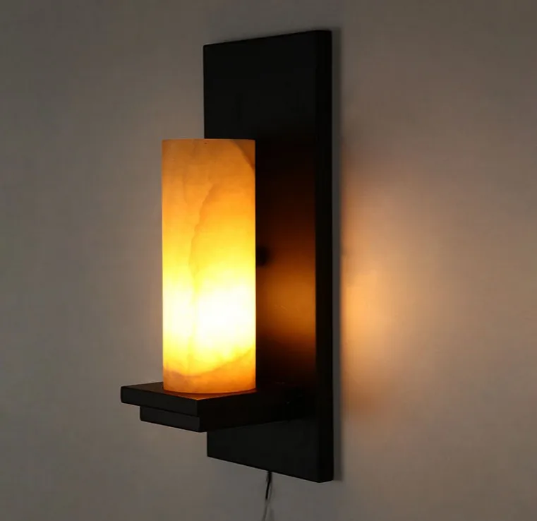 

Retro Vintage Marble Candle Wall Lamp Fixture American Loft Sconce Industrial Home Restaurant Bar Decor Metal Black Lighting E27