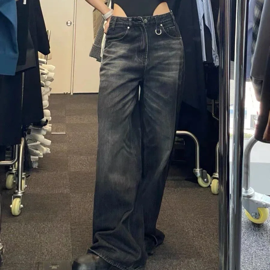 

Pantalon Female 2024 Summer Wide Leg Pants High Waisted Loose Jeans Woman Vintage Street Fashion Harajuku Y2K Pant Trousers