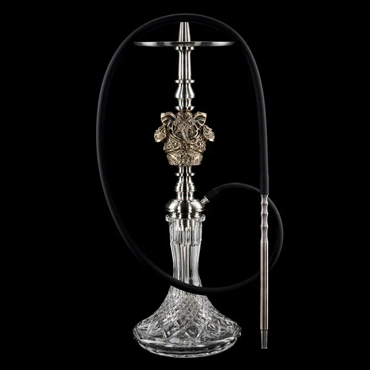 Maklaud Totemma Elephant Totem Hookah Shisha Set High Quality Stainless Steel Large Hookah With Glass Bottle Single Pipe