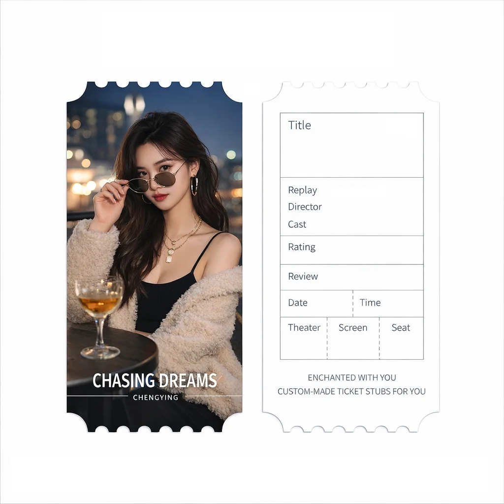 Wholesale Custom Kpop Ticket Double Side Printing Holographic Idol Tickets  World Tour Concert Souvenir 100 Pieces For 1 Design