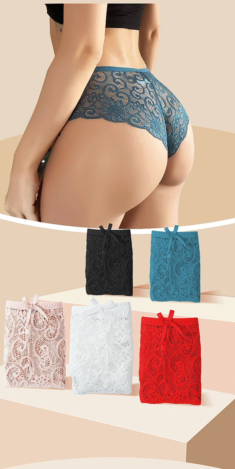 Mutandine Esotiche Da Donna Senza Cavallo Intimo Sexy Lingerie Trasparente Intimo Donna Per Sesso Mutandine Aperte Con Fiocco Dolce - Foto 10