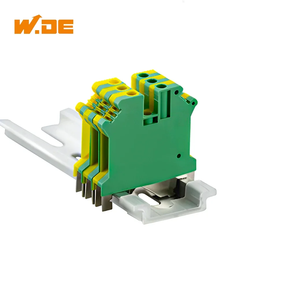 USLKG-5N 10Pcs Screw Din Rail Terminal Blocks Ground Bar Earth Universal Class Connector USLKG5N Wire Conductor