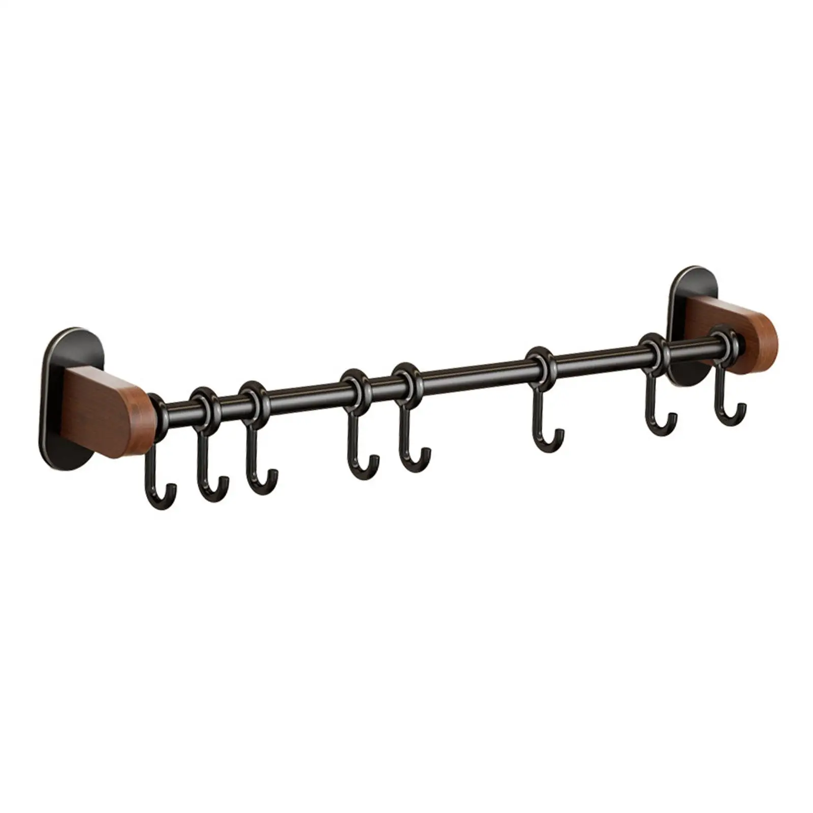 Kitchen Hanging Rack Storage Organizer Multifunctional Kitchen Rail Hanging Pot Pan Rack for Spatulas Cookware Mugs Entryway