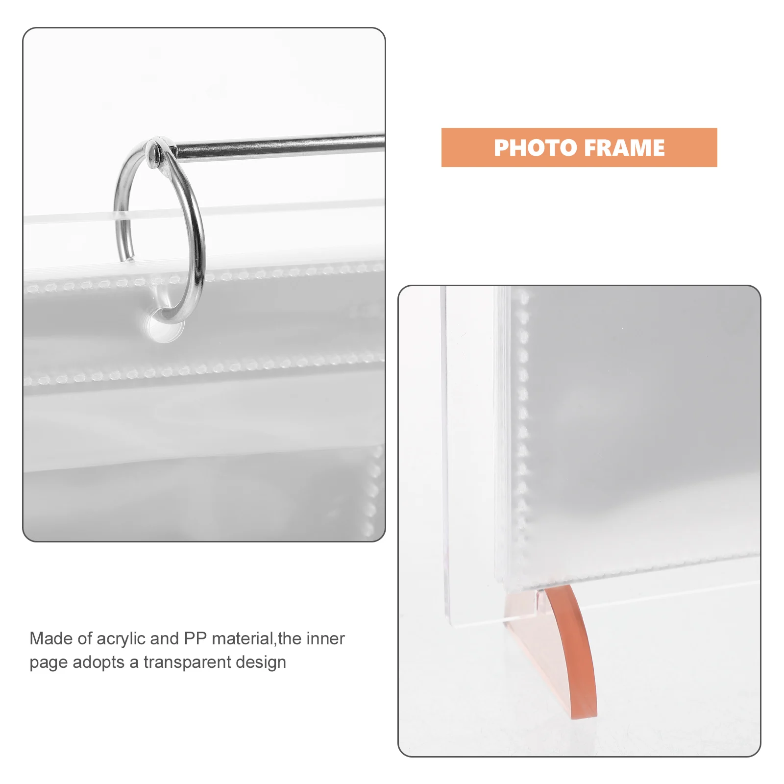 1pc 6 inch Transparent Photo Album Photocard Binder Pockets Photocard Holder Desktop Photo Album Acrylic Photo Frame Stand