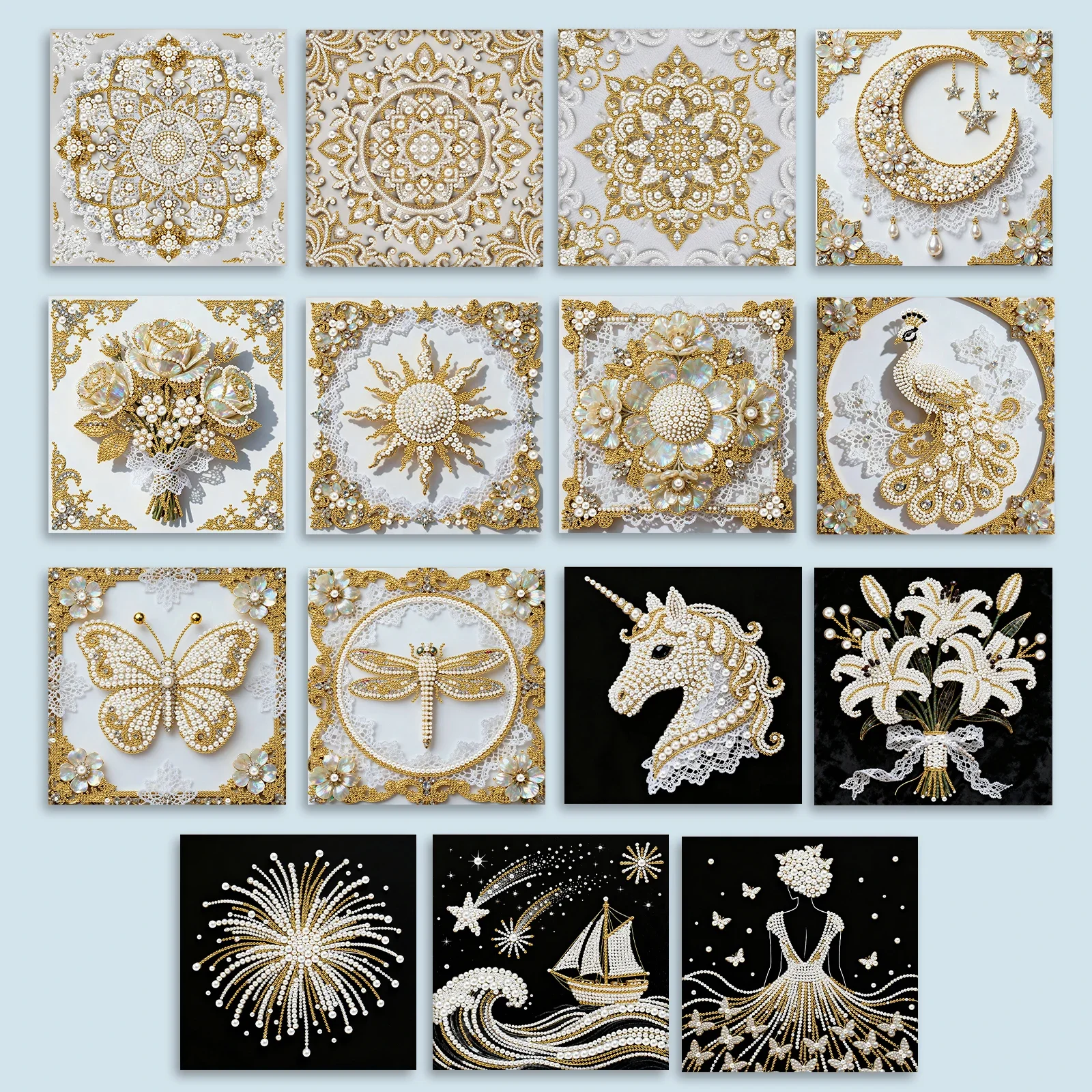 

DIY Pearl Gem Art Diamond Painting Kits For Adults/Beginners Home Decor Diamond Dots Paintings Arts Craft 25x25cm With Frame