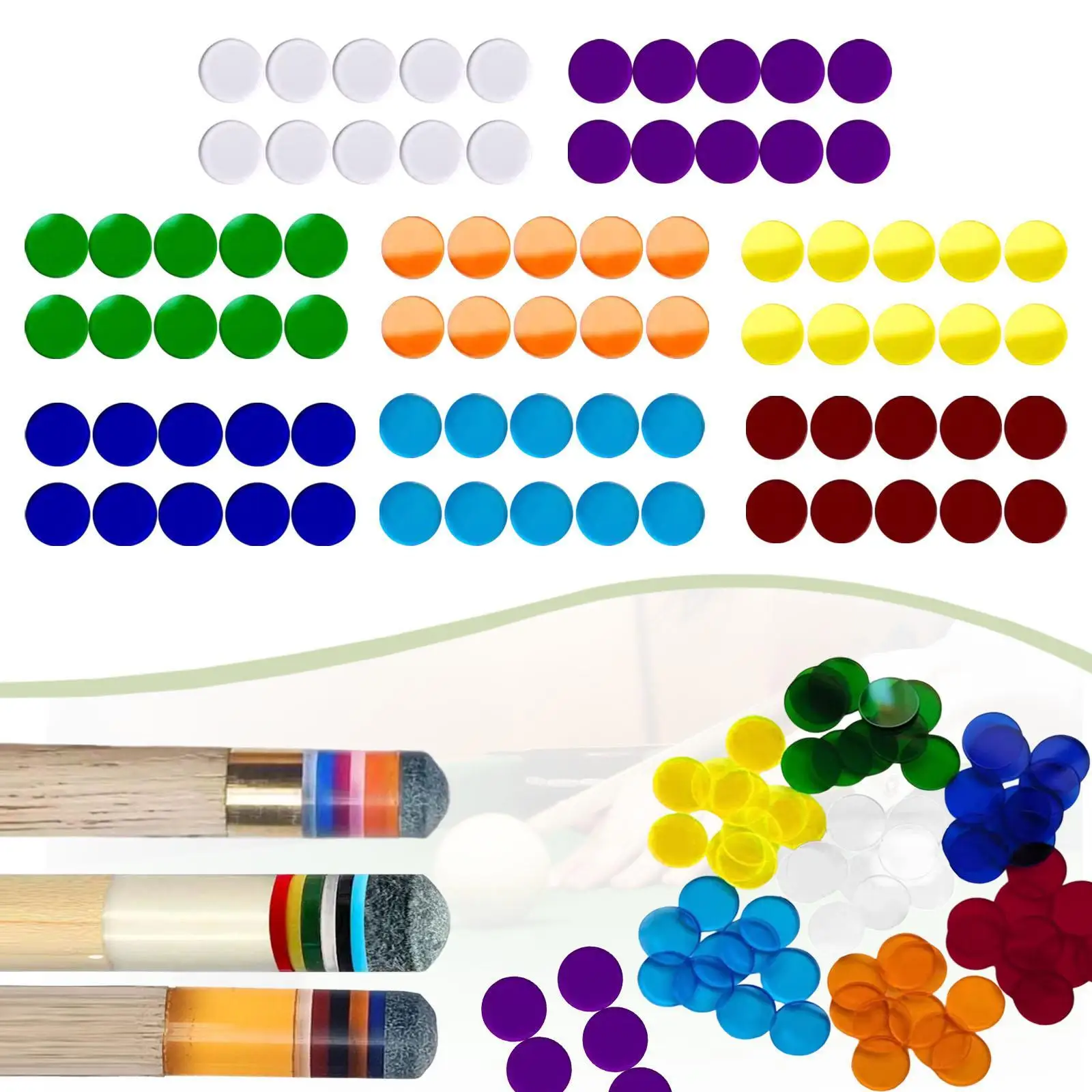 10x Billiards Cue Tip Pads 1.4cm Repair Part Lightweight Billiards Accessory