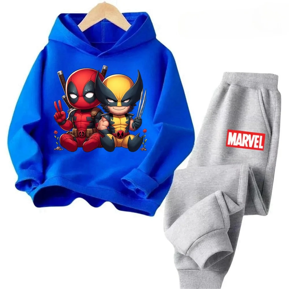

Avengers Print Kids Hooded Tracksuit 2PCS Marvel Super Hero Long Sleeve Sweatshirt Pants Boys Girls Soft Casual Outfits