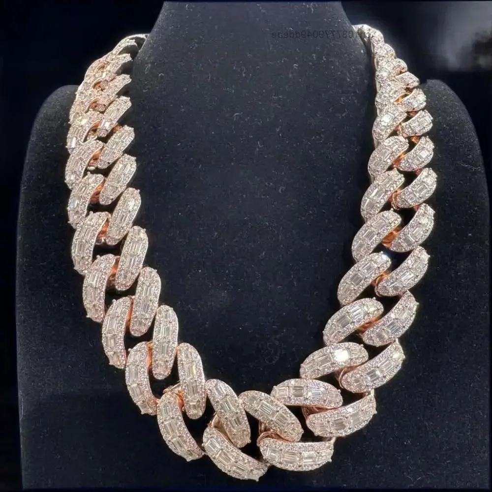 

Hiphop Miami Cuban Link Chain 925 Sterling Silver 20mm 25mm Iced Out Hiphop Moissanite Cuban Chain