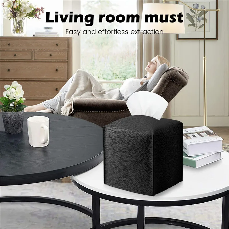 PU Leder Tissue Box Auto Tissue Container Desktop Serviette Tissue Halter Fall Lagerung Box Hause Wohnzimmer Dekoration