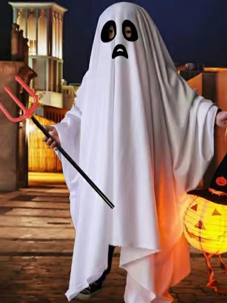 Halloween Geist Kostüm Kinder Erwachsene Maskerade Geist Cape Urlaub Lustige Dress Up Cosplay Familie Bühne Horror Dekoration