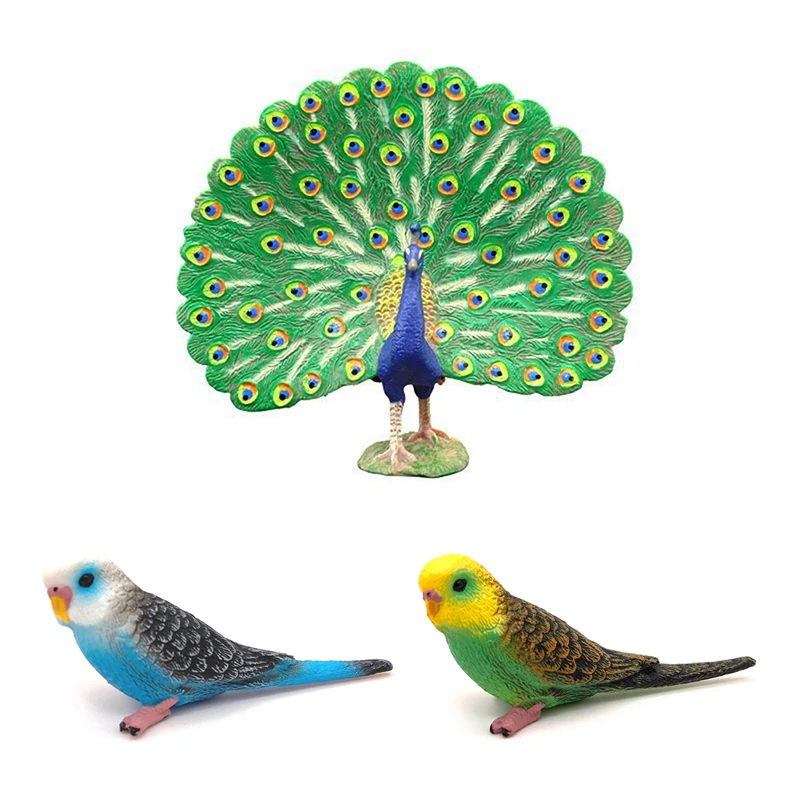 Nieuwe Simulatie Pauw Vogel Beeldjes PVC Actiefiguren Modellen Collectie Educatief Speelgoed Voor Kinderen Mini Landschap Ornament
