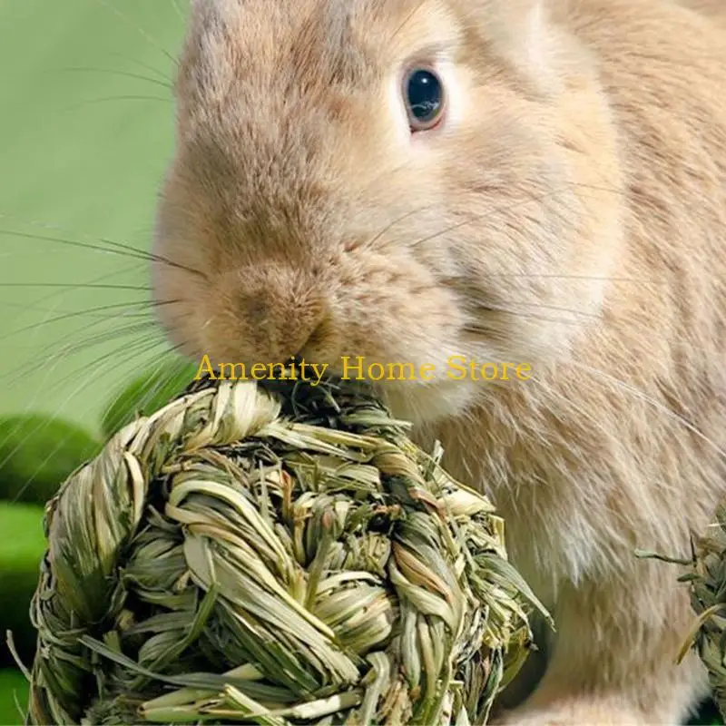 F26C Pet Rabbit Claw Grinding Ball Toy for Small Pet Scratching Rolling Ball Hamster Sisal Rope Ball Health Claw Training Toy