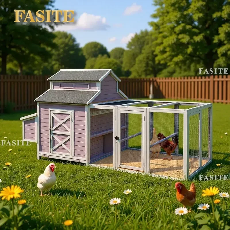 For Large Solid Wood Chicken Coop Duck Cage Outdoor Pigeon House Sturdy Weatherproof Farm Animal Shelter Backyard Pet
