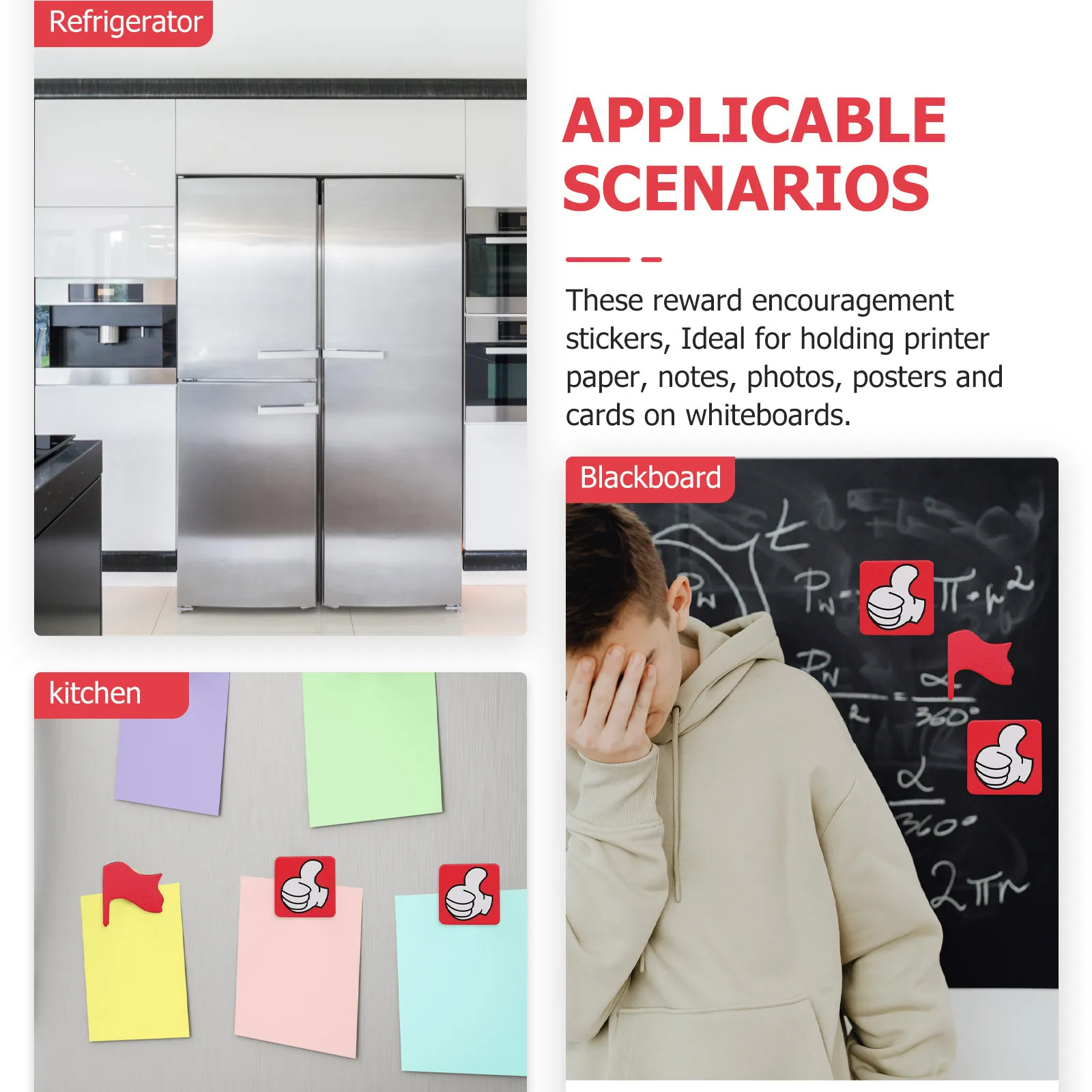 

10 Sheets Magnetic Reward Stickers Kids Thumb Flag Pattern Portable School Reward Stickers Teacher Encouragement