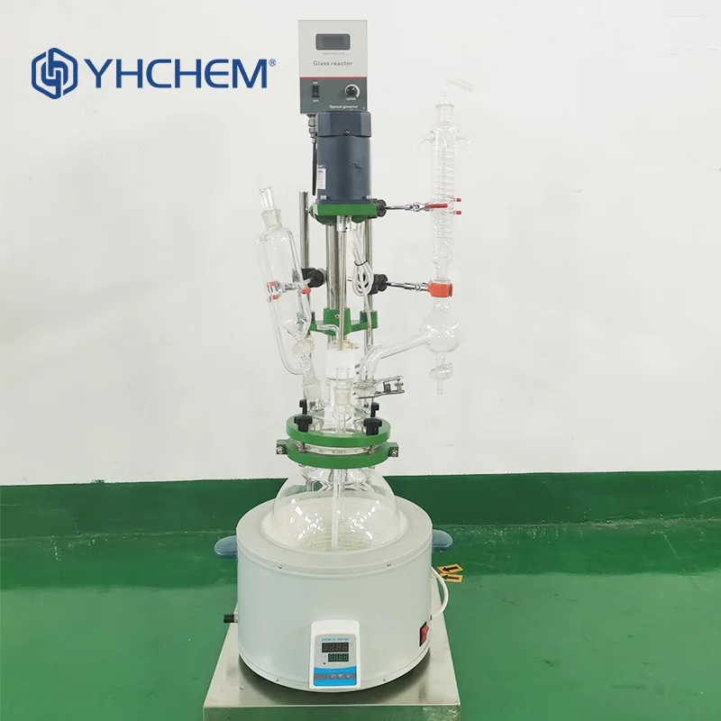 Chemistry Laboratory Equipment 5L Double Layer High Borosilicate Glass Reaction Kettle Heating Mantle Pressure Vessel Manual