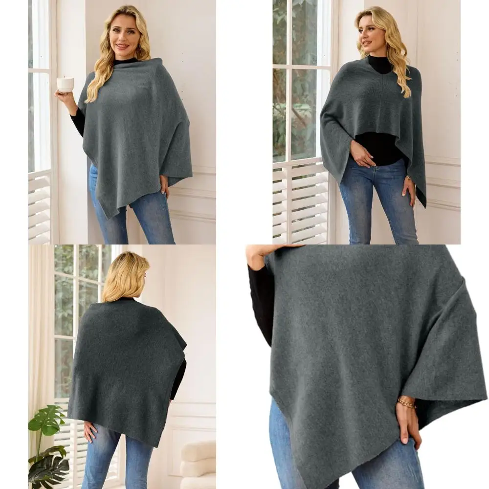 

Роскошный легкий кашемировый свитер-пончо для женщин — идеально подходит для путешествий и комфорта