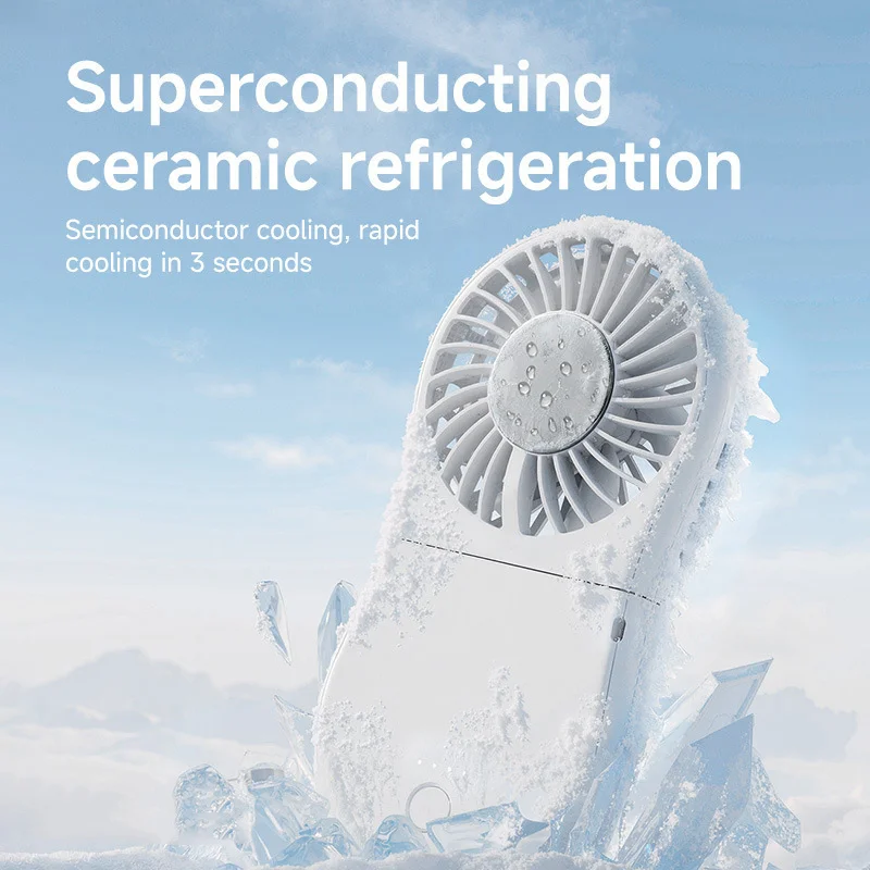 Summer Ice Sensation Portable Handheld Mini Fan Ice Covered Surface Cooling Foldable Desktop Stand USB Charging Outdoor Cooling