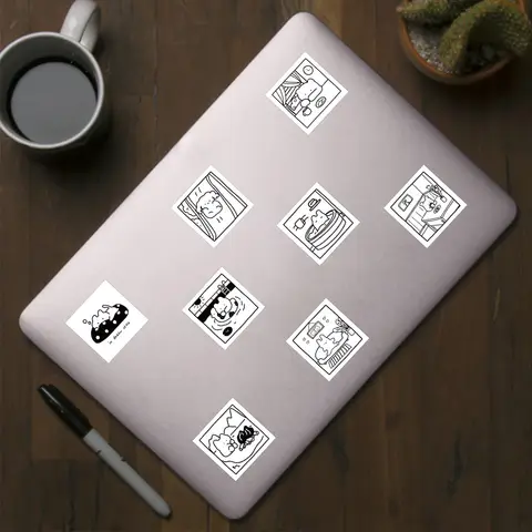 10/25/50 st svartvita punk skräckklistermärken för gör-det-själv-telefon laptop bil skateboard gitarr resväska motorcykelhjälm dekal 6 best sales svartvita klistermärken - №4