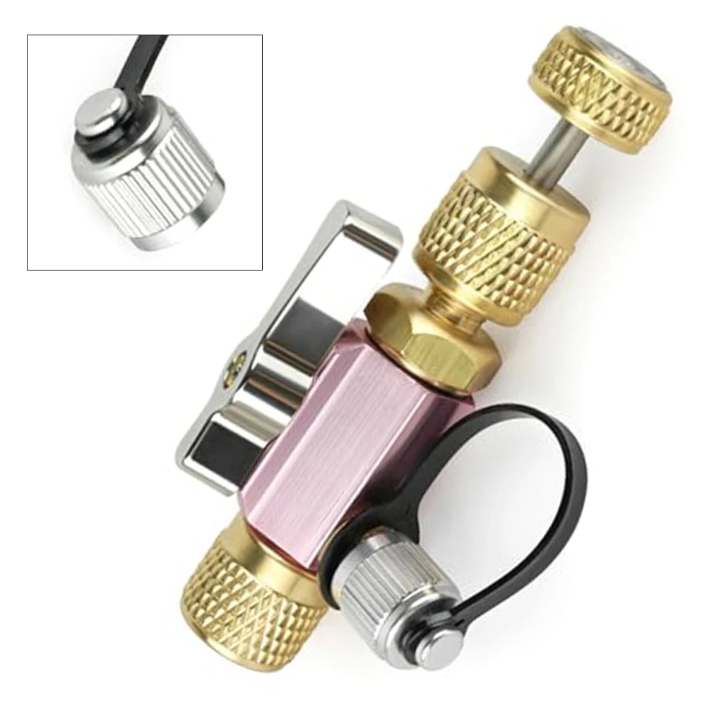 أداة HVAC لأنظمة R410A 5/16 أنثى مضيئة إلى 14 ذكر صمام مضيئة أداة إزالة الصواميل الأساسية مع منفذ قياس الفراغ وختم حلقة O