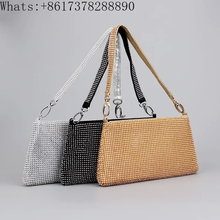 Rhinestone handbags, dinner bags, ladies banquet dress bags, European and American versatile evening bags