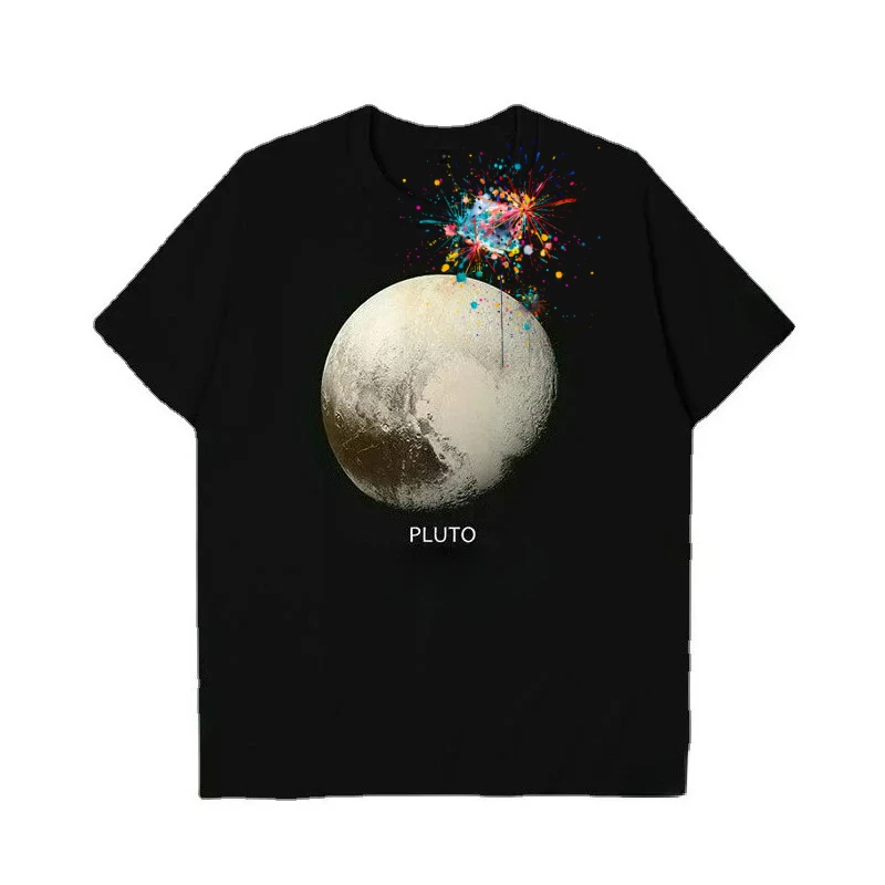 Outer Space Pluto Universe Celestial Body T-Shirt Summer Cotton Short Sleeve O-Neck Unisex T Shirt New S-3XL