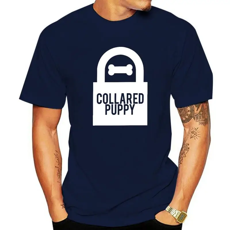 Men Collared Puppy BDSM Tshirt Dominant Submissive Slave Submission Master Sexy Sub Cotton Winter Tshirt