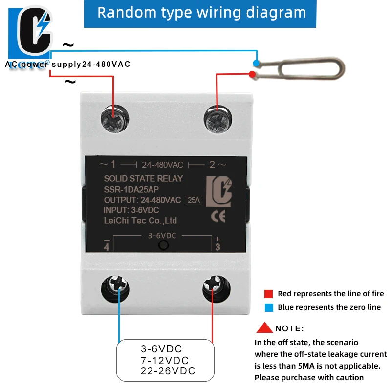 SSR Random type DC Control AC  Single Phase Solid State Relay 10A 25A 40A 60A 80A 100A 120A