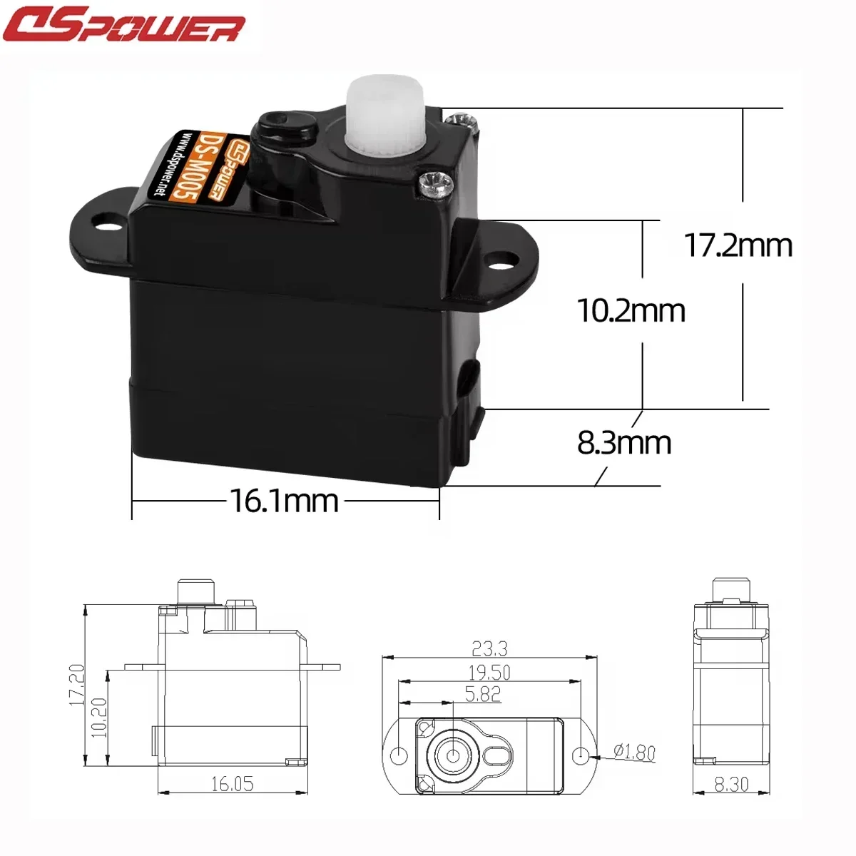 DSPOWER 1/5/10/20pcs 2G Micro Digital Servo Coreless Mini Servos Plastic Gear JR/JST Plug Motor for Rc car Fixed-wing Helicopter