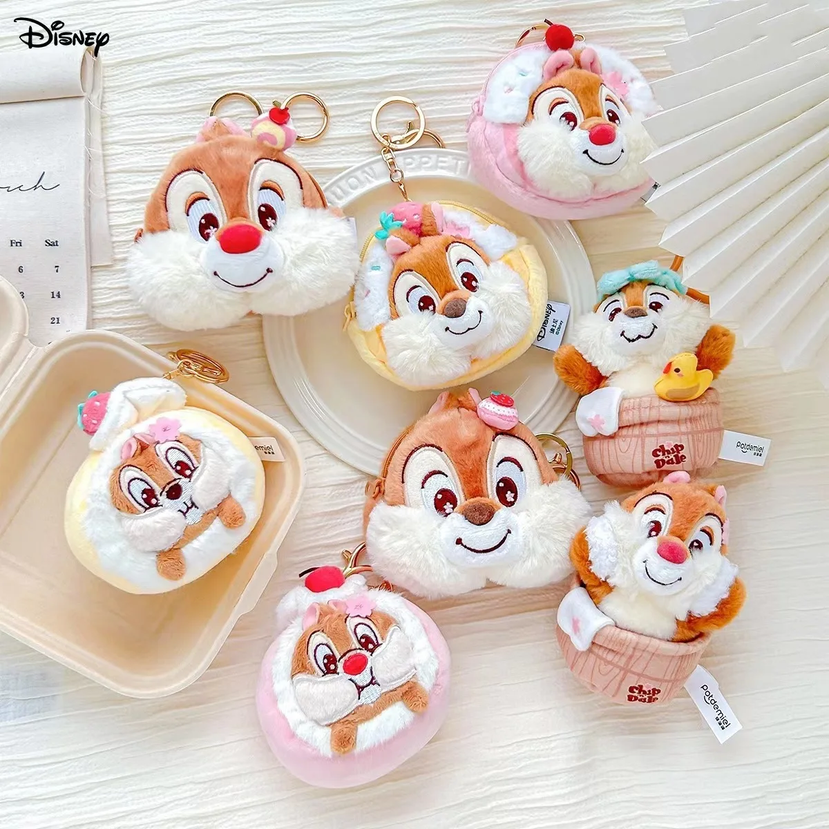 Disney Chip 'n' Dale peluche bambole zaino chiave ciondolo casa portamonete modelli accessori giocattoli dei cartoni animati regali per bambini