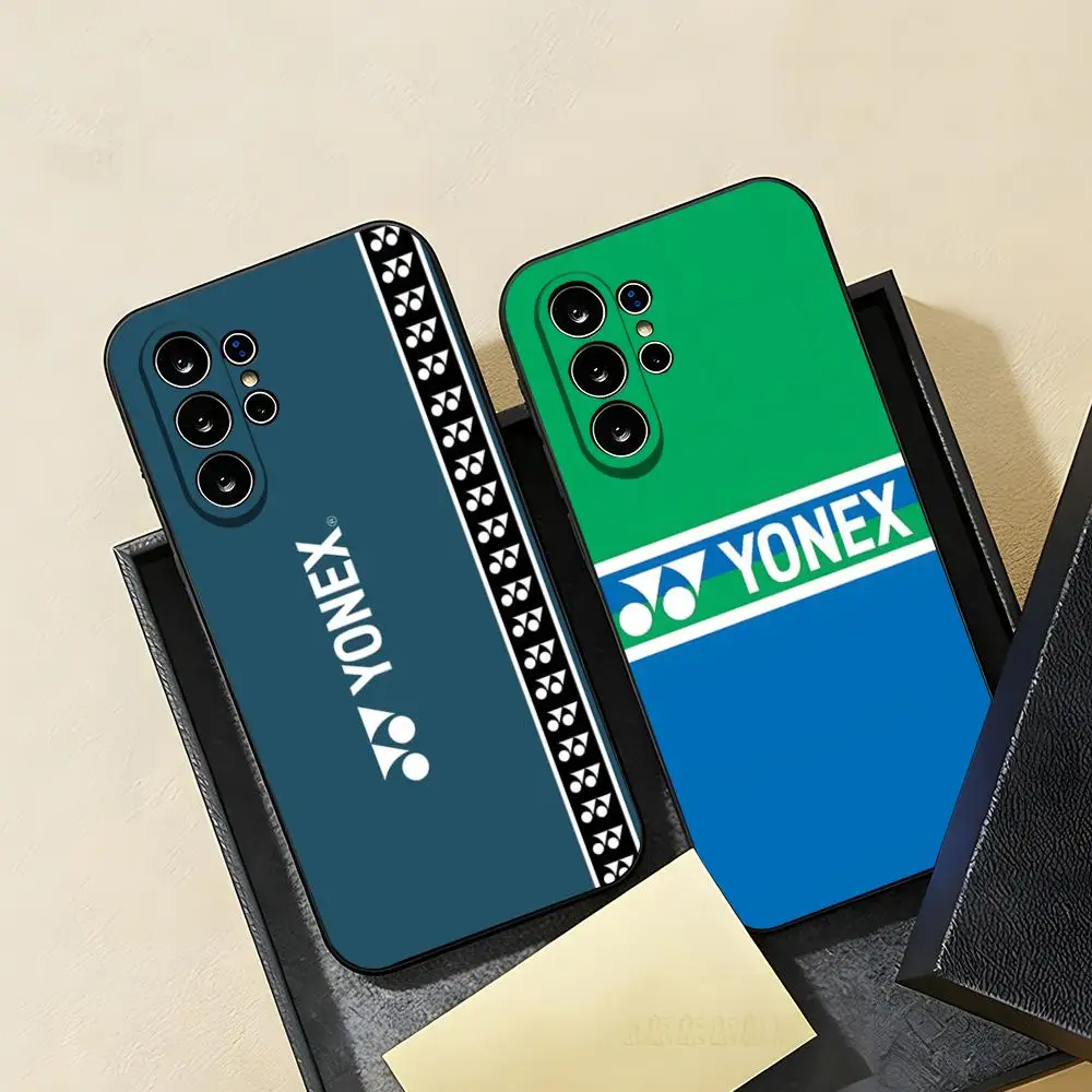 Модный чехол для телефона Y-Yonex для Samsung S26 S25 S24 FE S23 S22 S21 Plus S20 Ultra Note20Ultra, черный, мягкий корпус