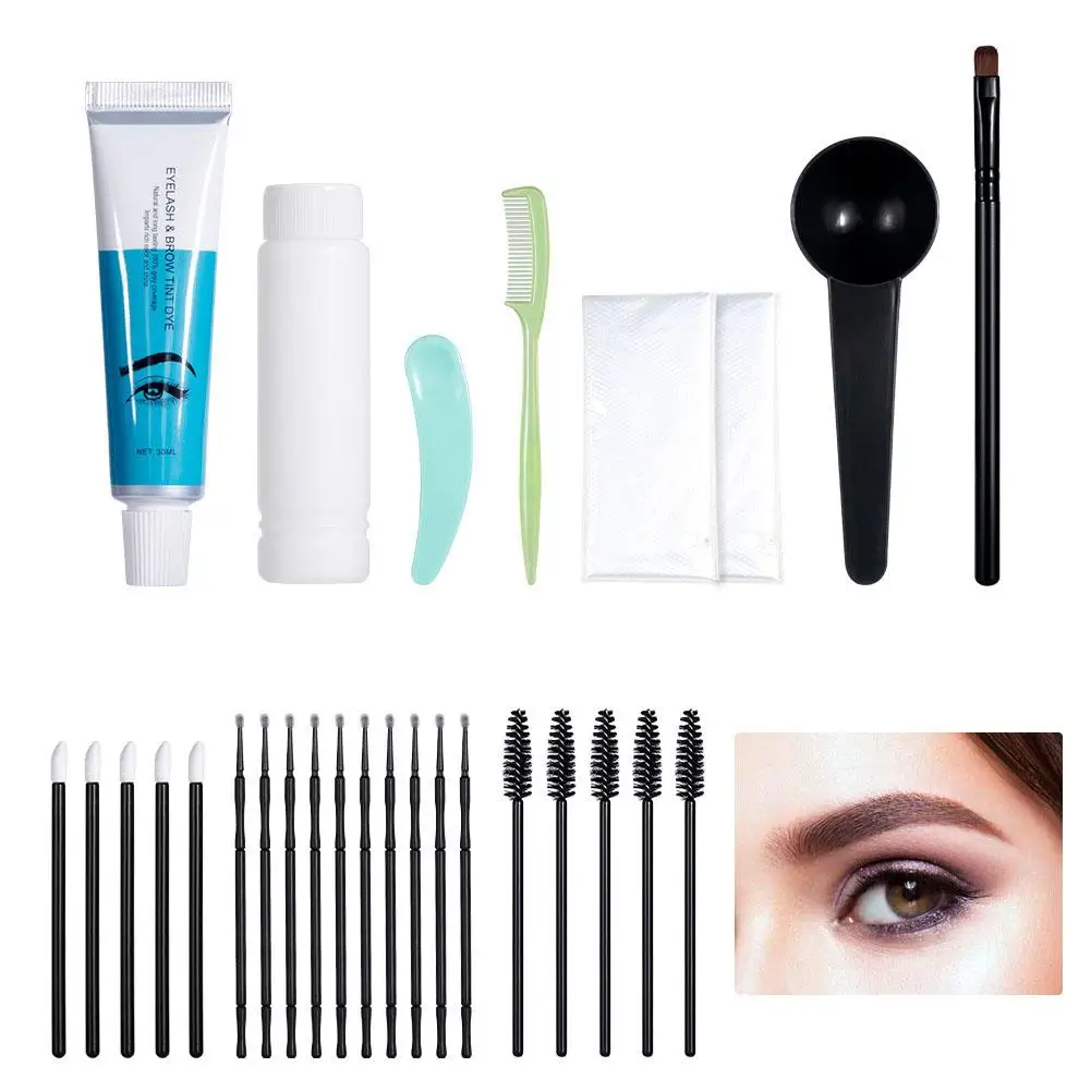 Wimpern & Augenbrauen Farbstoff Tönung Kit wasserdicht 15 Minuten schnelle Augenbrauen Werkzeuge verbessern Wimpern Stirn Permanent Farbstoff dauerhafte Make-up lange Farbstoff r2s4