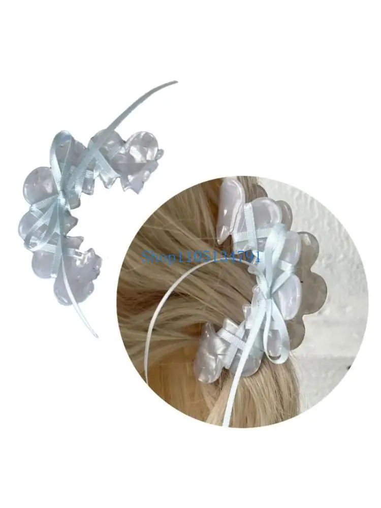 

98km Acrylic Hair Claw Sweet Girl Grab Clip Ribbon Tied Bowknot Acetate Claw Clips Modern Stylish Hairgrip Jewelry Ornament