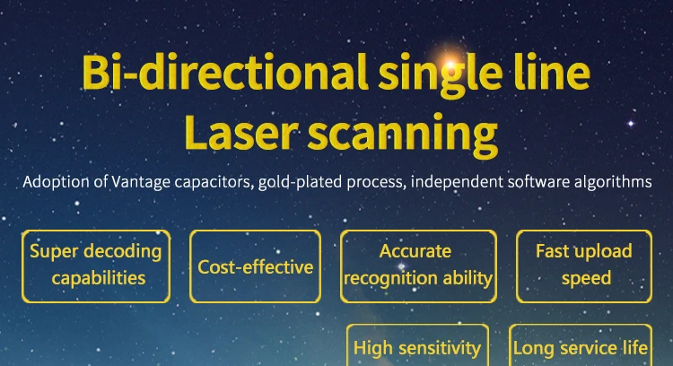 Black USB Wired Handheld Laser Barcode Scanner with CMOS Sensor 640x480 Resolution 70ms Scan Speed 2-Year Warranty-Stock Product