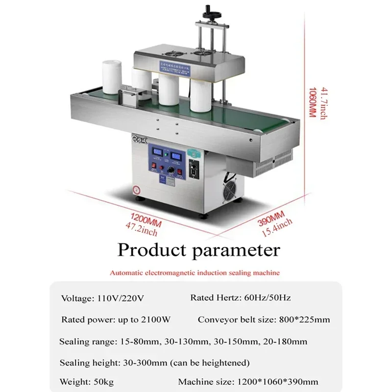 PBOBP Vertical Electromagnetic Induction Aluminum Foil Sealing Machine For Glass Bottle Plastic Bottle Continuous Induction