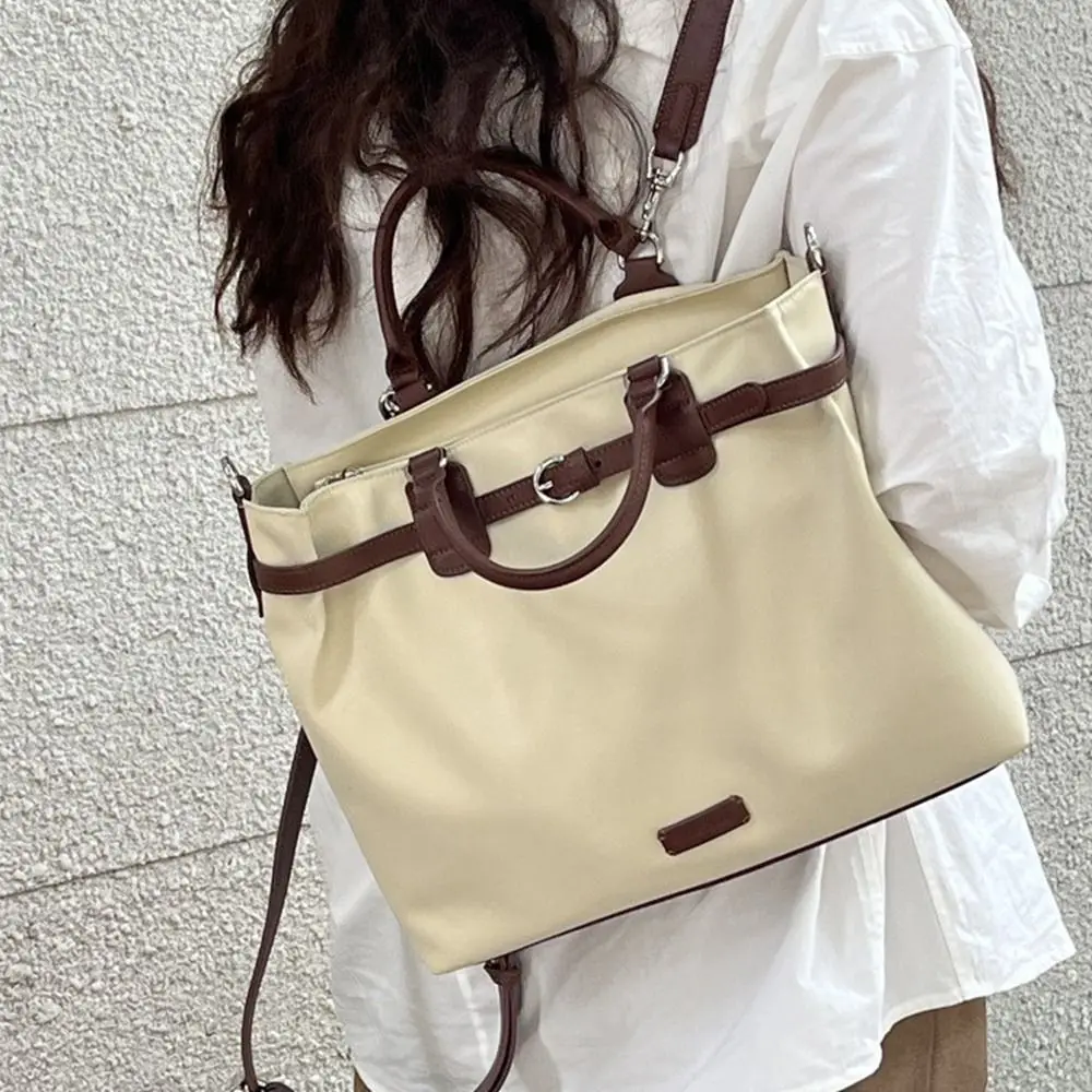 

All Match French Nylon Shoulder Bag Solid Color Leisure Laptop Bag Commuting Fashion Tote Bag Handbag