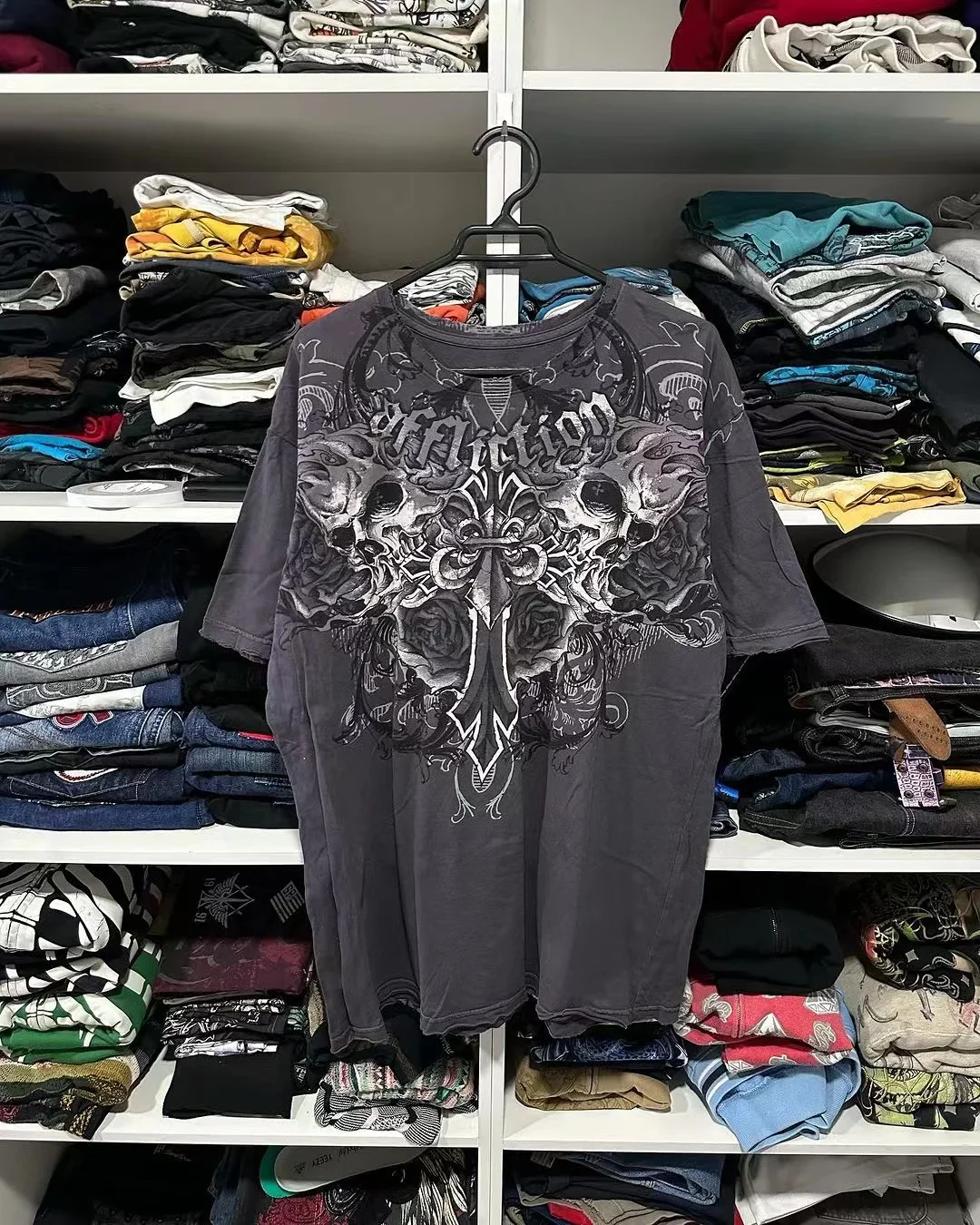 

Y2k T shirt Mens New Harajuku Hip Hop Skull Graphic Round Neck Oversized T shirt Short Sleeved Tops Gothic Clothing Streetwear