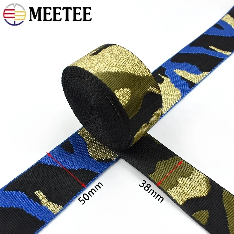 2Yards Meetee 38/50mm Nylon Webbing Polyester Jacquard Camouflage Decoration Ribbon Belt Backpack Strap Clothes Sewing Bias Band